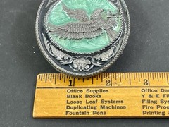 Siskiyou 1991 Metal Belt Buckle Eagle On Turquoise Buckle USA