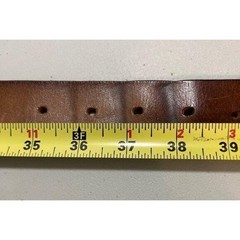 John M. Browning Brown Leather Belt Textured Grip Metal Buckle Sz36 Biker Tough