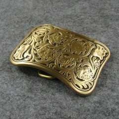 Heavy duty Solid Brass print Flowers Classical Men&rsquo;s Belt Buckles for 1.5&Prime; Belt