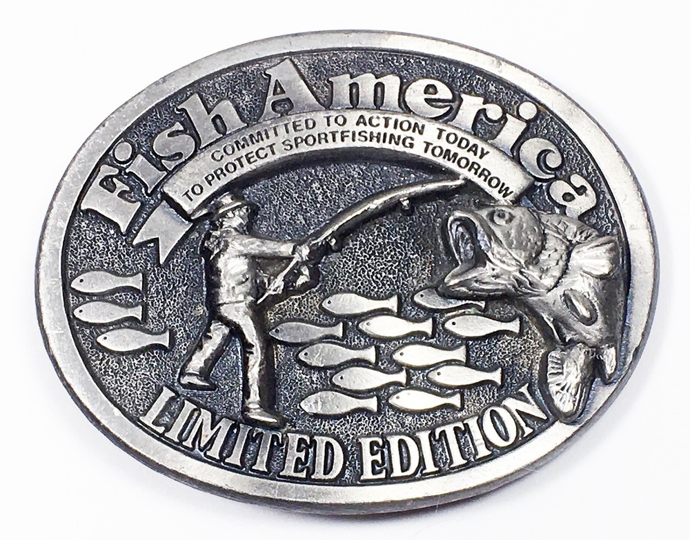 Fish America Belt Buckle – 2.5&Prime; x 2&Prime; – Limited Edition – Made in USA – Rare!