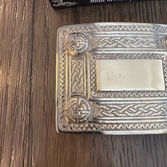 Celtic Knot Belt Buckle Silver Tone Rectangular AAR Products Gift Pack Medieval