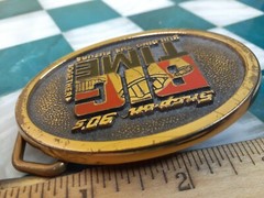 Snap On Tools Big Time Building the Future Solid Brass Belt Buckle Vintage 1990s