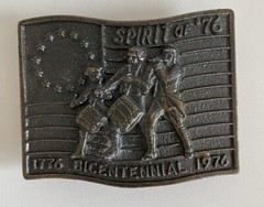 Vtg USA Spirit of &rsquo;76 1776-1976 Bicentennial Flag Brass Belt Buckle