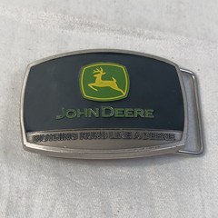 JOHN DEERE SpecCast Green Yellow & Black Pewter Enamel Belt Buckle