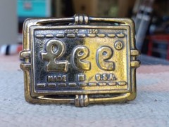 Lee Jeans Since 1950 Made In USA Belt Buckle N.Y.C. New York City 2&Prime; × 1.5&Prime;