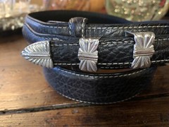 Carlos Ramos Navajo James Reid Style Sterling Silver Belt Buckle Set 35-39✅