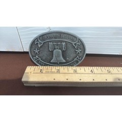 Belt Buckle Liberty Bell Ring Independence Oval Brass Patriotic 1976