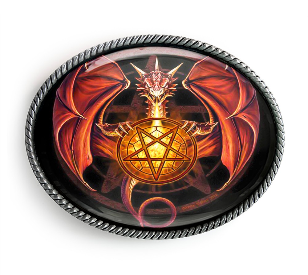 Dragon Pentagram Belt Buckle – Gothic Pentacle Handmade Buckle – 101