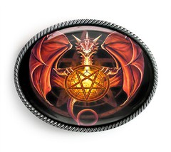 Dragon Pentagram Belt Buckle – Gothic Pentacle Handmade Buckle – 101