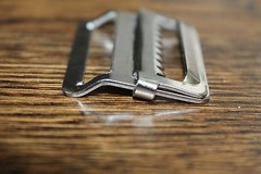 Lot of 5 Nickel Metal slide ladder buckle with adjustable jaw 1 1/2&Prime; buckle