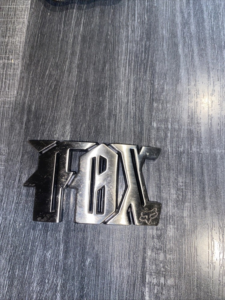 Fox Racing Belt Buckle Metal Silver Logo Motocross BMX MTB Skate Y2K Style