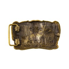 Cowboys Trophy brass buckle, Buffalo Skull, Texas Longhorn Cattle Skull, Ranch