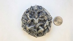 Pewter Cernunnos Belt Buckle – Dryad Design Celtic Horned God Wiccan Pagan 3&Prime;