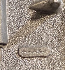 Vintage Jesse McLeod Design Pewter Belt Buckle Indiana Metal Craft 1-7/8”x 2-1/8