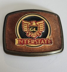 Vintage Pair of Honda Goldwing Motorcycle Belt Buckles Raintree Leather Buckle