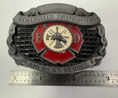 Vintage Buckles Of America Volunteer Firefighters America’s Heroes Belt Buckle