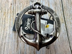 Round Openwork Anchor with Wrapped Rope Nautical Theme Body Rage Belt Buckle