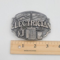 Electrician Commemorative Job Profession Vintage 1987 Siskiyou Z-40 Belt Buckle
