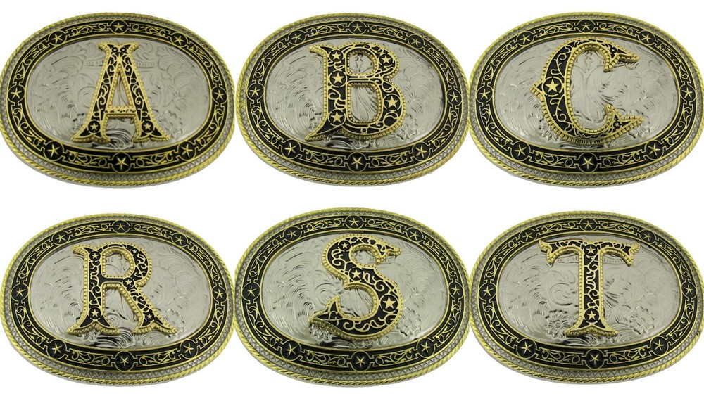 Vintage Styles Initial Letter a z Belt Buckle Western Cowboy Cowgirl rodeo Texas