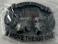 Truck Driver Belt Buckle Big Rig Semi Trucks American West USA Flag Trucker Belt