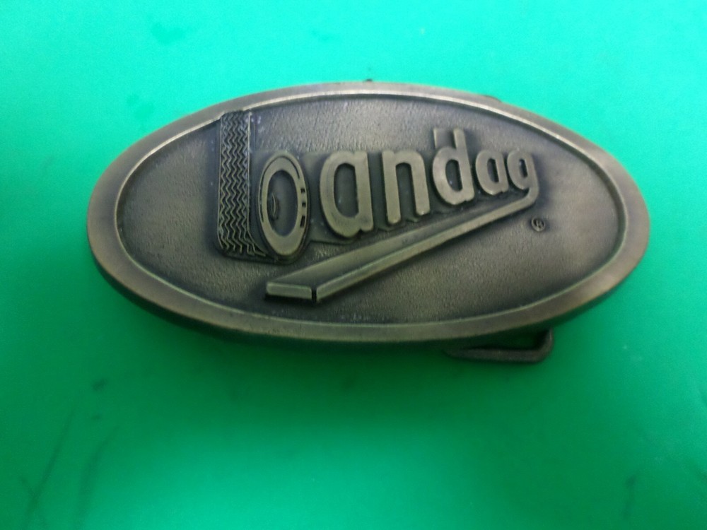 Vintage Brass Bandag Belt Buckle, 3 5/8&Prime; X 1-7/8 INCH