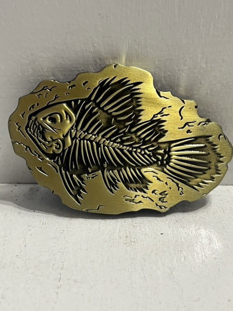 – Belt Buckle Skeleton Fish Themed Horror Goth Punk