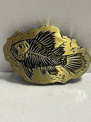 – Belt Buckle Skeleton Fish Themed Horror Goth Punk