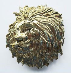 NEW LION GOLD WILD ANIMAL AFRICA SAFARI 3-D BELT BUCKLE