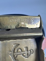 Vintage Solid Brass Anchor Belt Buckle 1.25” Belt Nautical Marine RARE