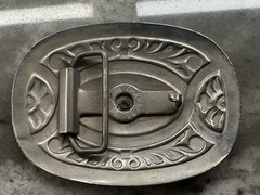 VTG Men&rsquo;s Chamber&rsquo;s Belt Co. Texas Cowboy Boots Metal Western Belt Buckle USA