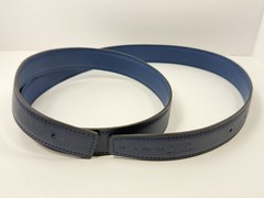 Authentic HERMES H Logo Reversible Belt Strap Blue Gold Tone Buckle Kit 85