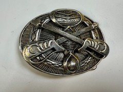 Crossed Sword&rsquo;s Weapon Gothic Punk Vibe Silver Color Silver Dagger Belt Buckle