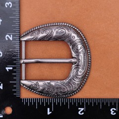Vintage Flower Engraved Western Cowboy Belt Buckle 3 piece Set Fit 30mm Strap