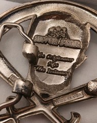 Vintage Silver Star Skull and Swords Belt Buckle Made in USA Jolly Roger Metal