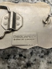RARE DSQUARED2 Belt Buckle Camp Chippewa Chippawa Made In Canada Black Red Green