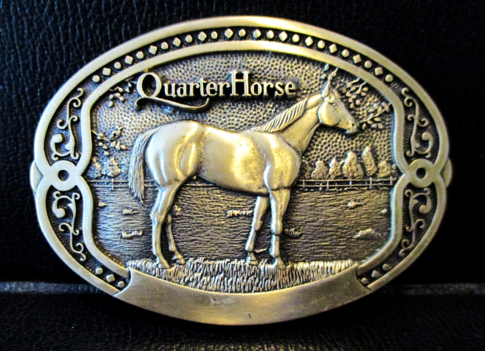 *TONY LAMA Quarter Horse Breeder Series Brass Belt Buckle FIRST Edition Unworn