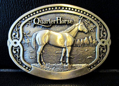 *TONY LAMA Quarter Horse Breeder Series Brass Belt Buckle FIRST Edition Unworn