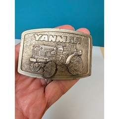 Yanmar Tractor Belt Buckle Vintage Spec Cast Inc Rockford IL Pewter Tone