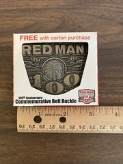 Red Man Belt Buckle 100 Year Anniversary Metal 2004 In Box NOS