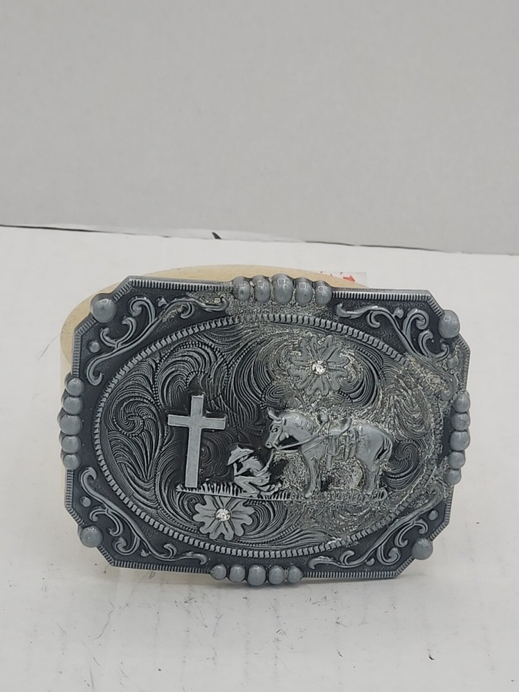 LYTOPTOP Religion Celtic Cross Belt Buckles Western Texas Cowboy Horse Horseman