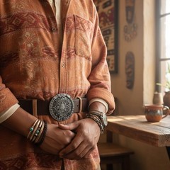 NEW Men Women Belt Buckle Silver Color Metal Western Aztec Calendar Mayan Round