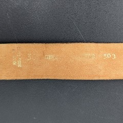 Vintage Lions International Pewter Buckle Tooled Leather Belt Size 36