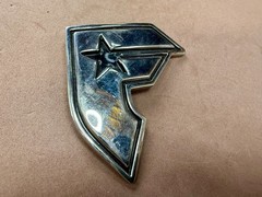 Famous Stars and Straps F Logo Belt Buckle Silver Black Metal Y2K