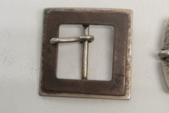 Lot of 9 Assorted Belt Buckles 1.5” Silvertone Brass Studded Removable Crafter