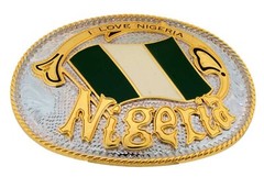 Nigeria Flag Belt Buckle Nigerian Men Women Gift Gold Silver Metal Western Style