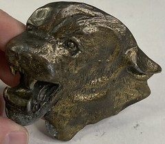 Vintage 1970’s MBCI Mountain Lion’s Head Brasstone Belt Buckle