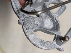 vintage HORSE belt buckle HORSESHOES cowboy WESTERN mustang PEWTER rodeo