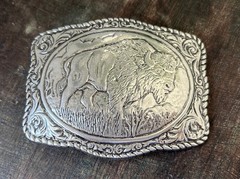 Engraved Buffalo Belt Buckle Southwestern Cowboy Style Fits 1.5 Inch Belt