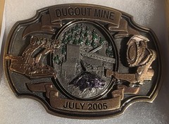 Vintage 2005 Metal Belt Buckle, Dugout Mine, Coal, Energy, Fuel, Fossil Energy