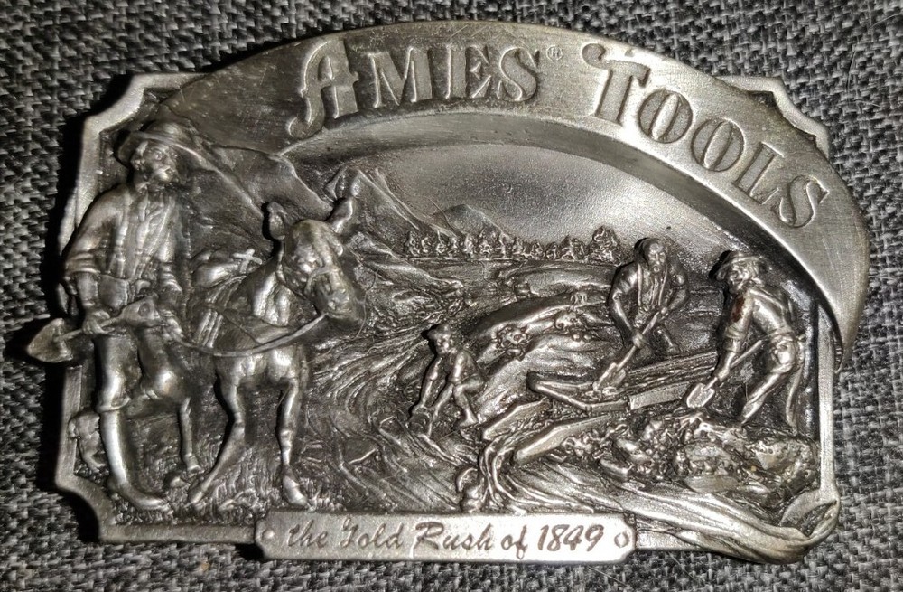 Vintage Gold Rush of 1849 Ames Tools 1985 Siskiyou Buckle Co. Ltd Ed. Pewter